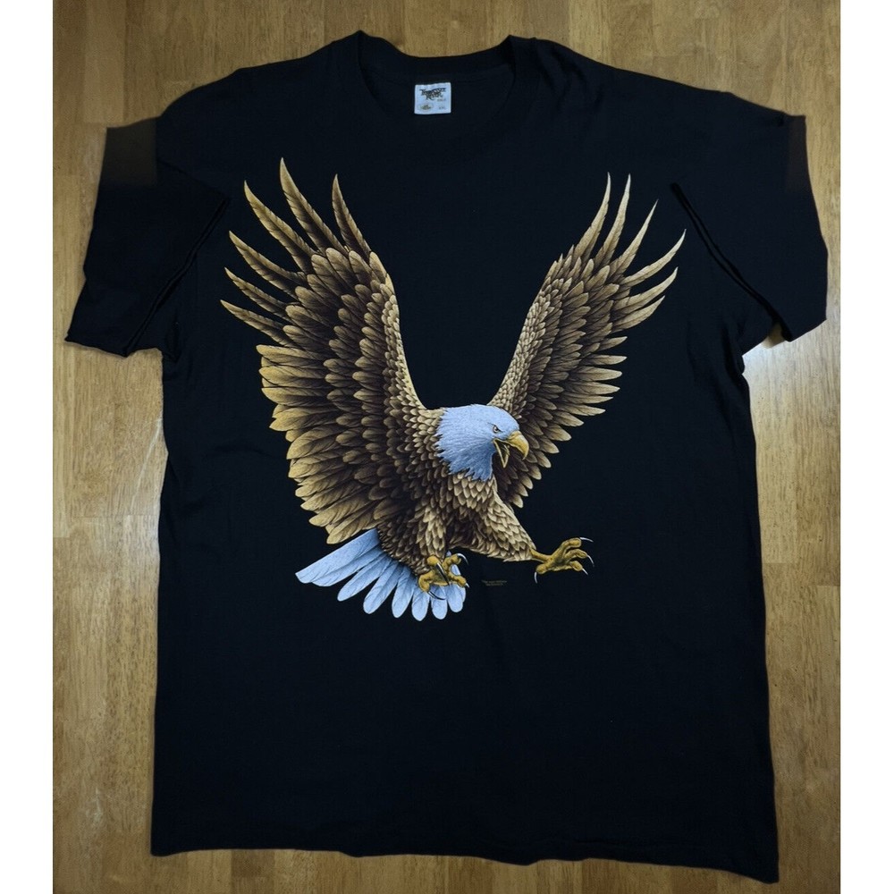 VTG Tennesse River Gold Eagle Black T-Shirt Single Stitch Made in USA 2XL NOS